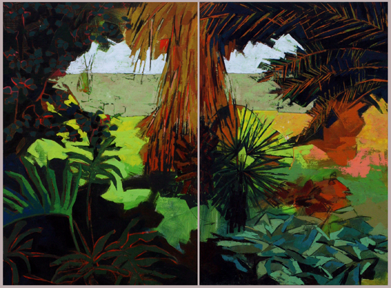   Entre palmeras 108 x 81 cm acrÃ­lico/lienzo 2015